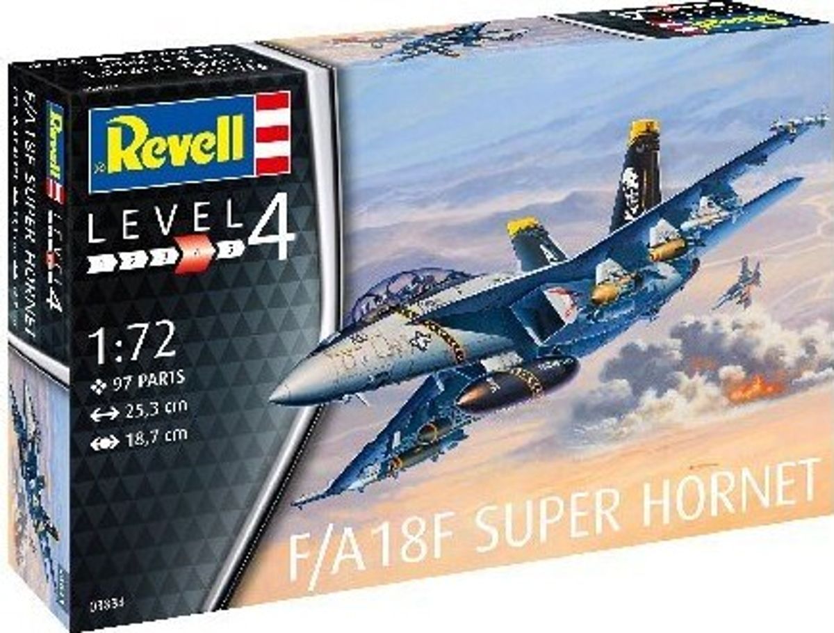 Revell - F/a-18f Super Hornet Fly Byggesæt - 1:72 - Level 4 - 03997