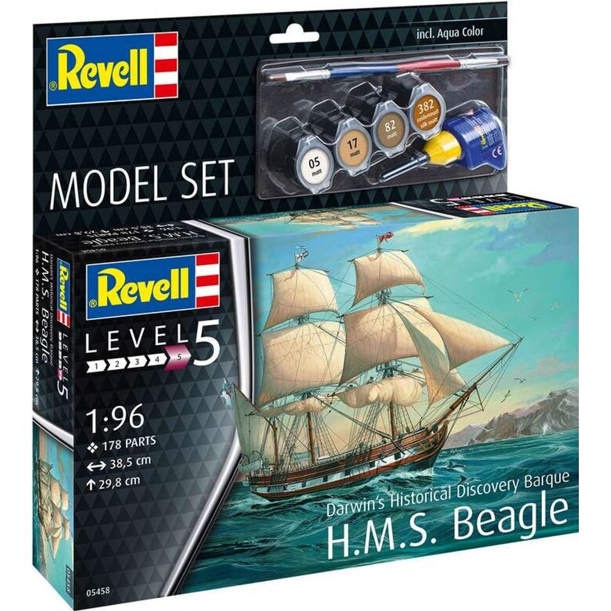 Revell - H.m.s. Beagle Skib Byggesæt - 1:96 - Level 5 - 05458