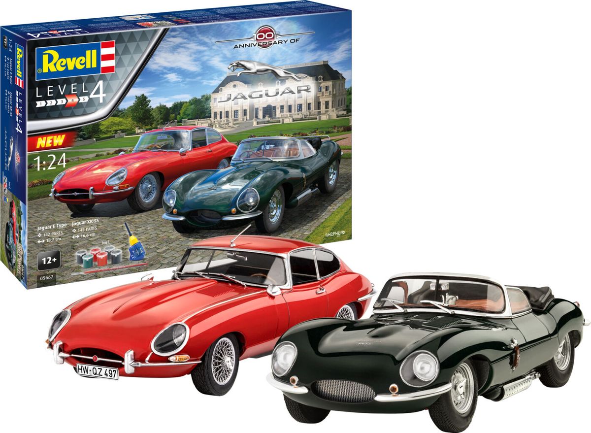 Revell - Jaguar 100th E-type & Xkss - 1:24 - Level 4 - 05667