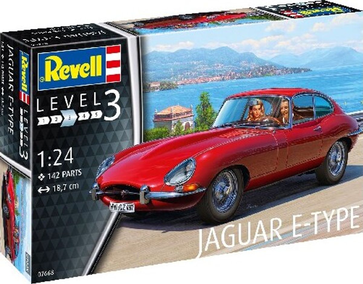 Revell - Jaguar E-type Bil Byggesæt - 1:24 - Level 3 - 07668