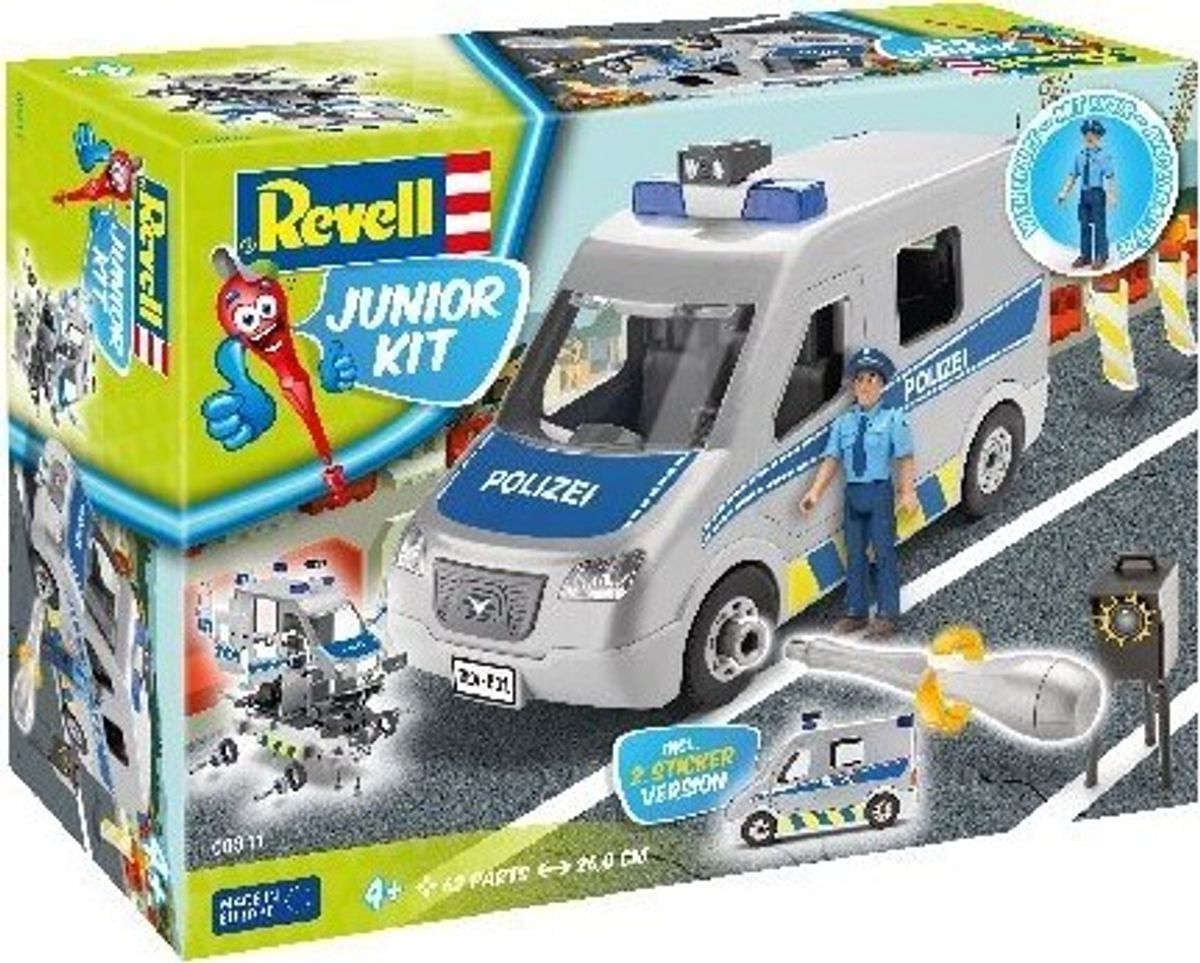 Revell Junior Kit - Politivogn - 62 Dele - 10 Cm