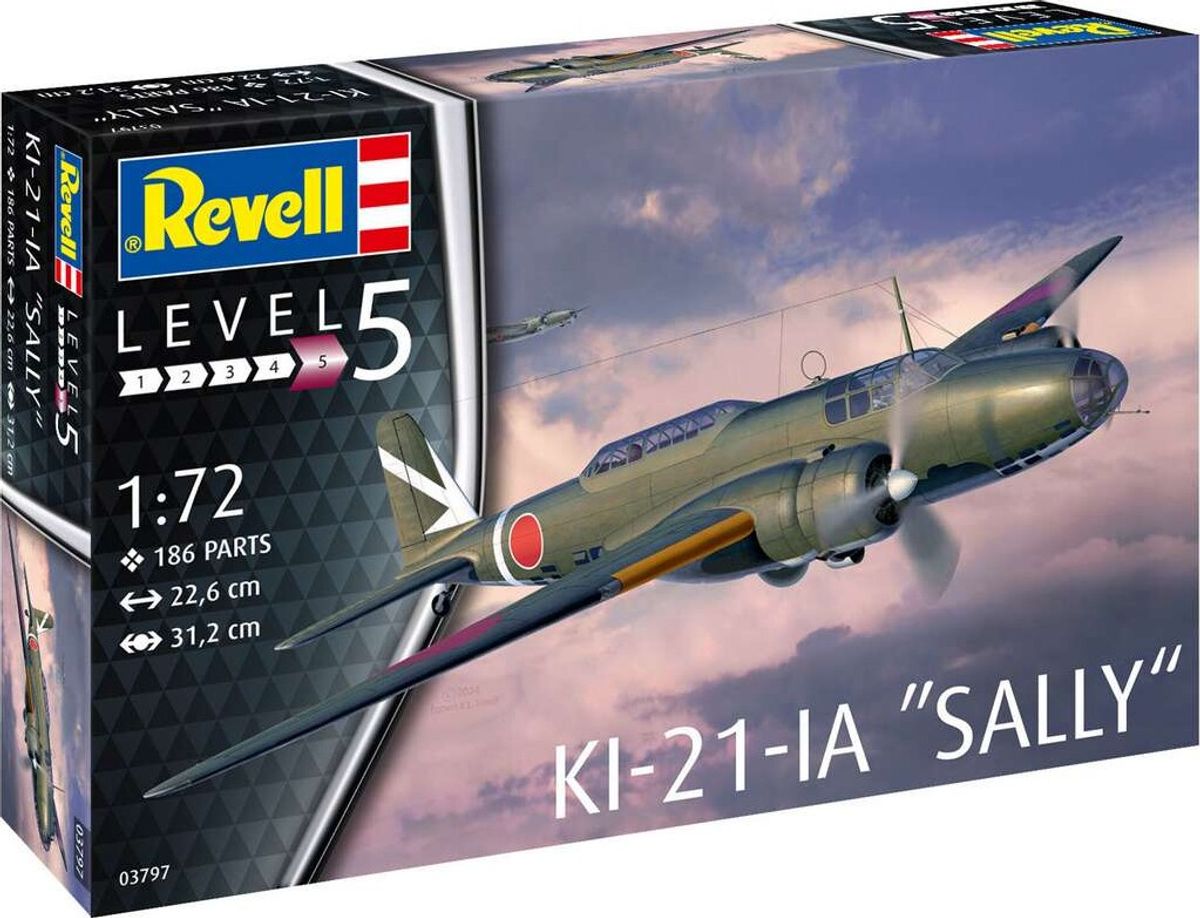 Revell - Ki-21-la Sally Modelfly Byggesæt - 1:72 - Level 5 - 03797