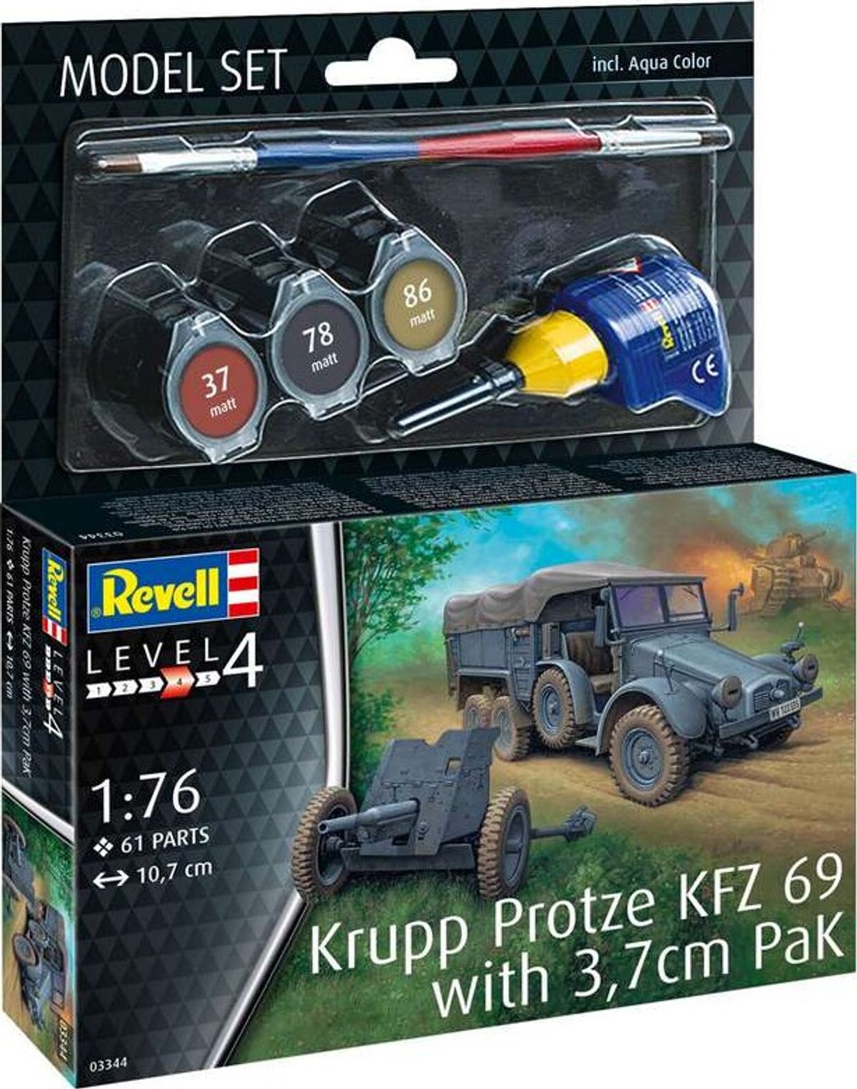 Revell - Krupp Protze Kfz 69 & 3,7cm Pak - 1:76 - Level 4 - 03344