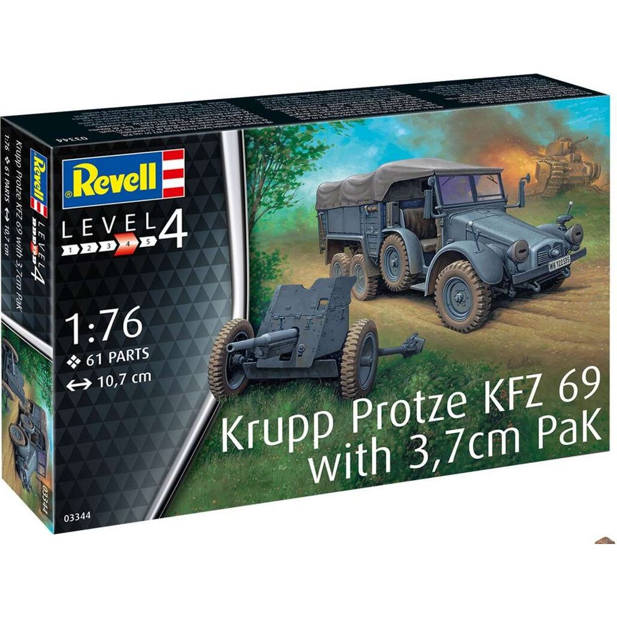 Revell - Krupp Protze Kfz 69 Med 3,7 Cm Pak - 1:76 - 03344