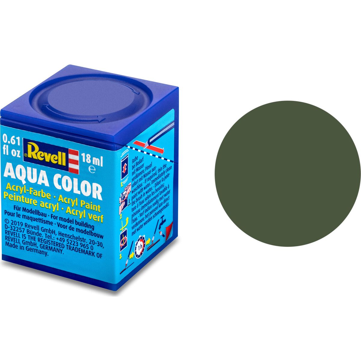 Revell - Maling - Aqua Color Matt Bronze Green - Ral 6031 - 18 Ml - 36165