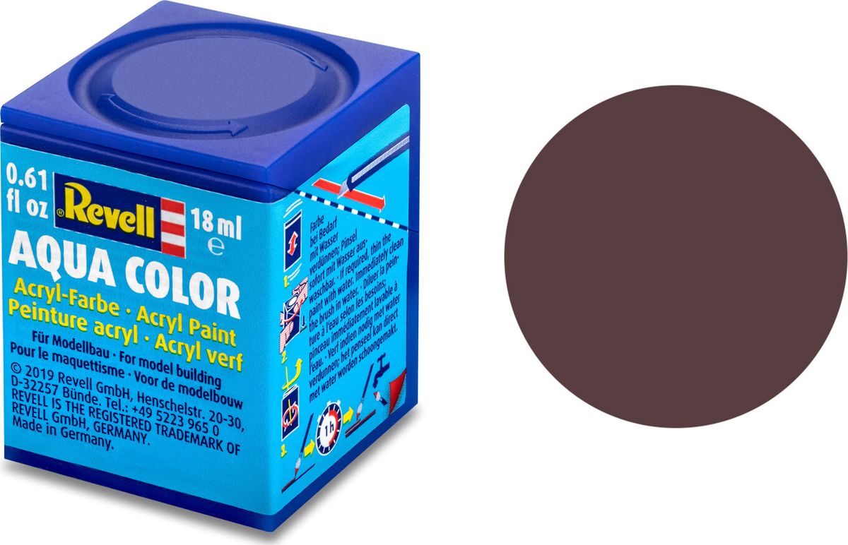 Revell - Maling - Aqua Color Matt Leather Brown - Ral 8027 - 18 Ml - 36184