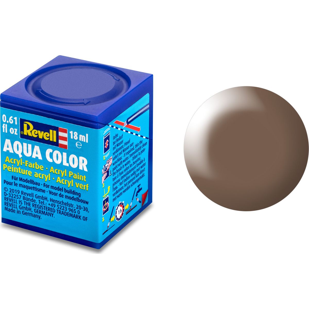 Revell - Maling - Aqua Color Silk Brown Acrylic - Ral 8025 - 18 Ml - 36381