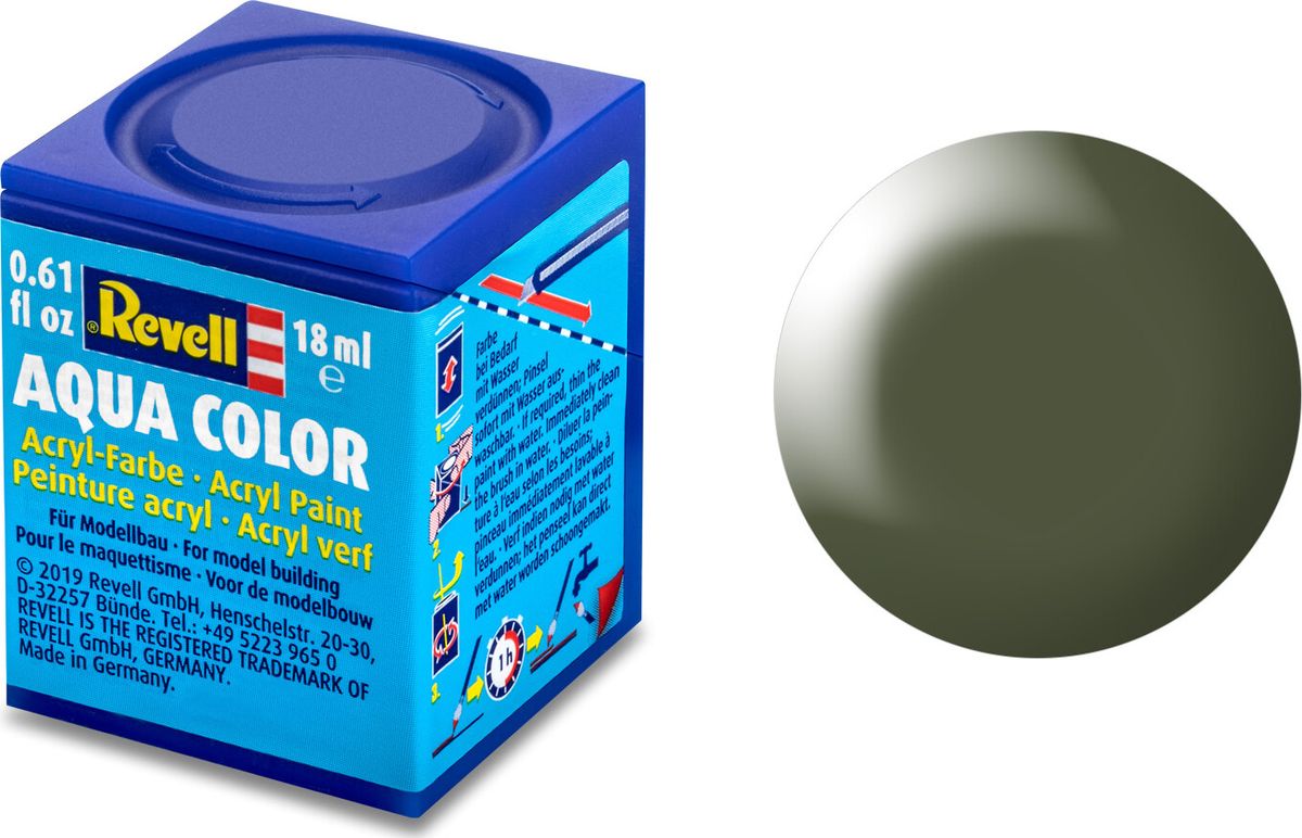 Revell - Maling - Aqua Color Silk Olive Green - Ral 6003 - 18 Ml - 36361 - Revell