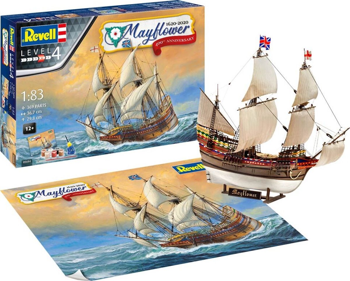 Revell - Mayflower Skib Byggesæt - 1:83 - Level 4 - 400th Anniversary - 05684