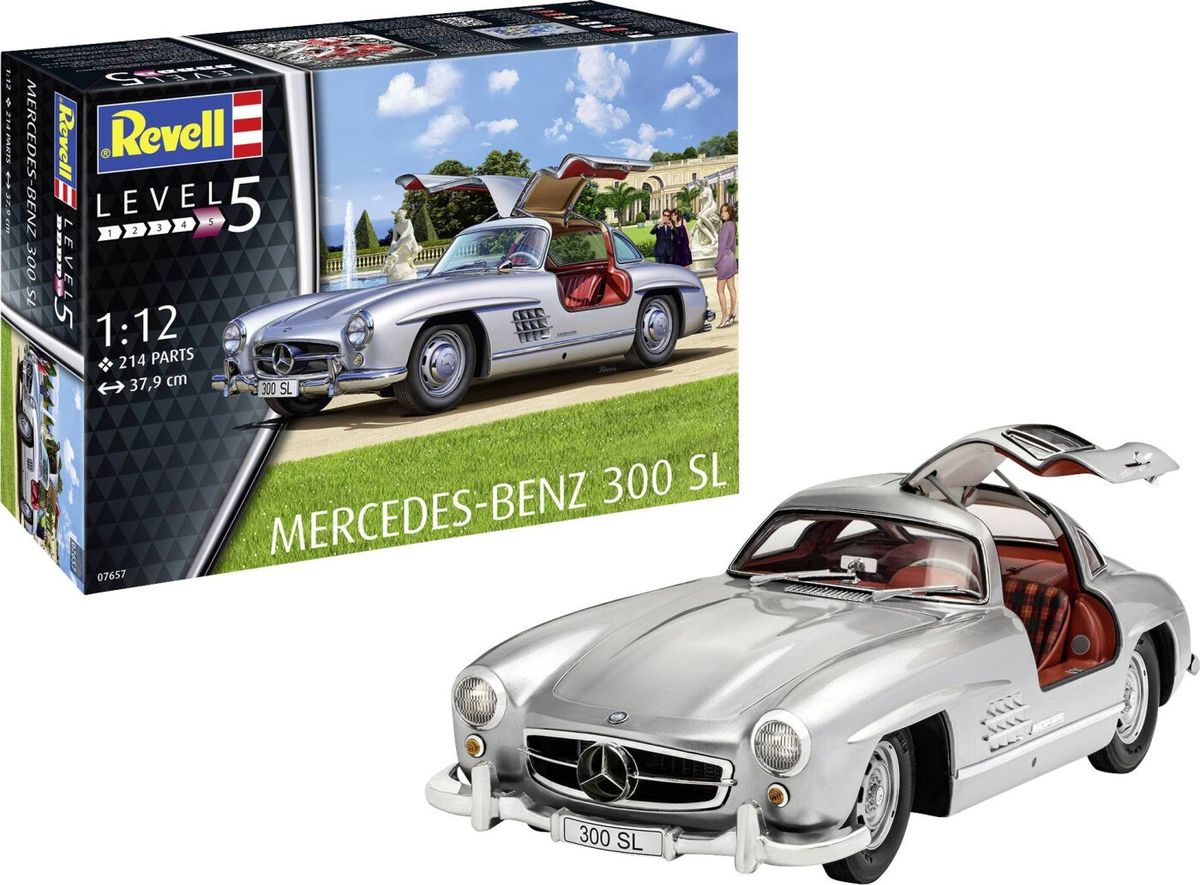 Revell - Mercedes Benz 300 Sl Bil Byggesæt - 1:12 - Level 5 - 07657