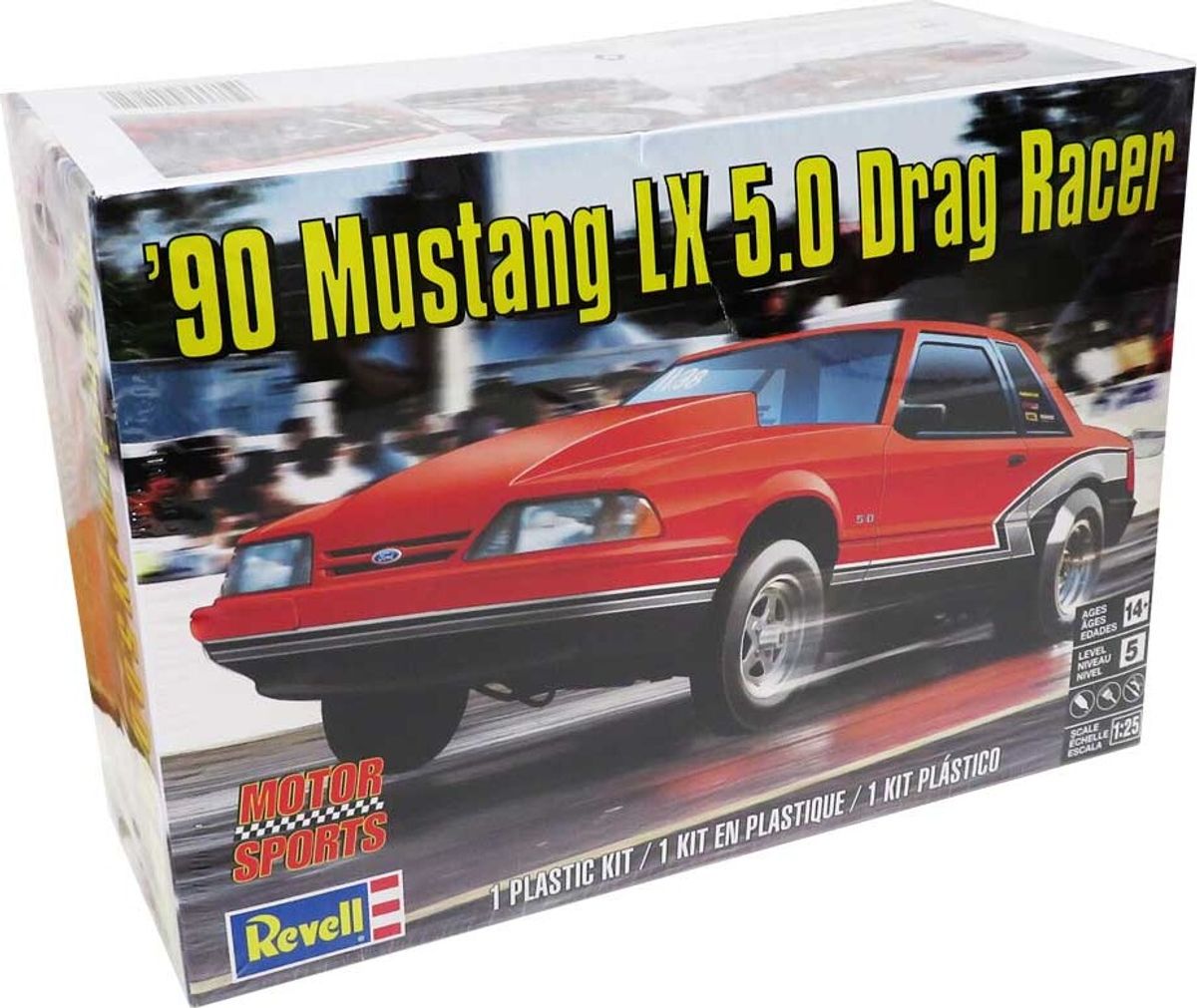 Revell - Mustang Lx 5.0 Drag Racer Bil Byggesæt - 1:25 - 14195