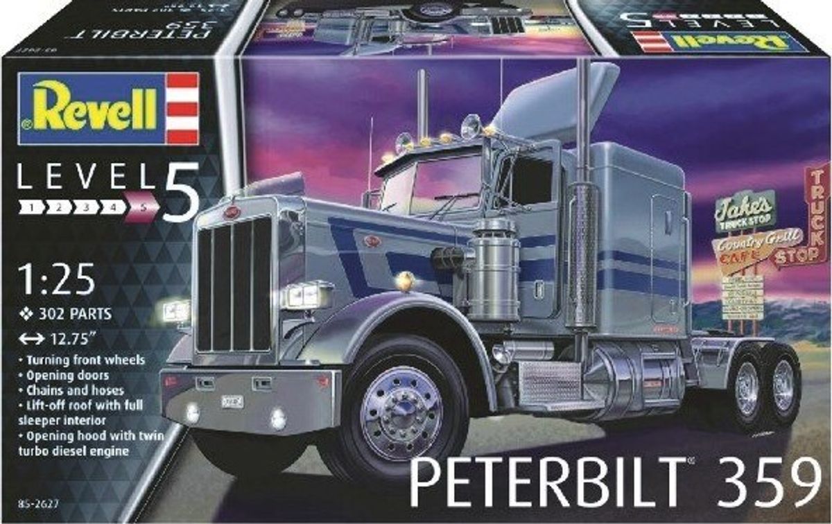 Revell - Peterbilt 359 Traktor Byggesæt - 1:25 - Level 5 - 12627