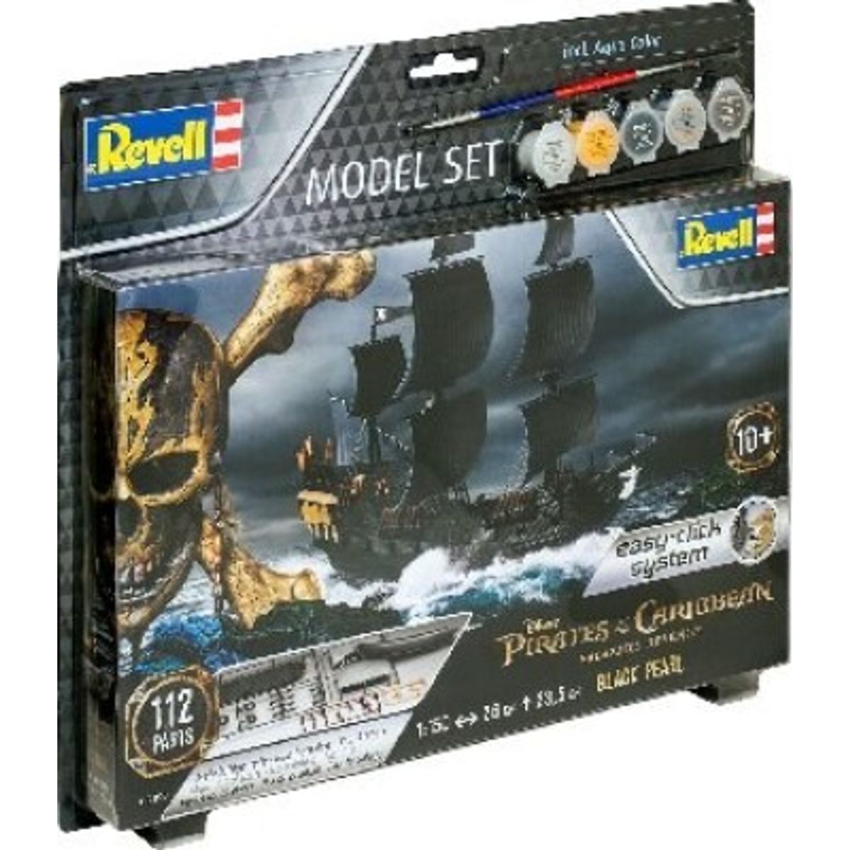 Revell - Pirates Of The Caribbean - Black Pearl Model Skib Byggesæt Inkl. Maling - Easy Click - 65499