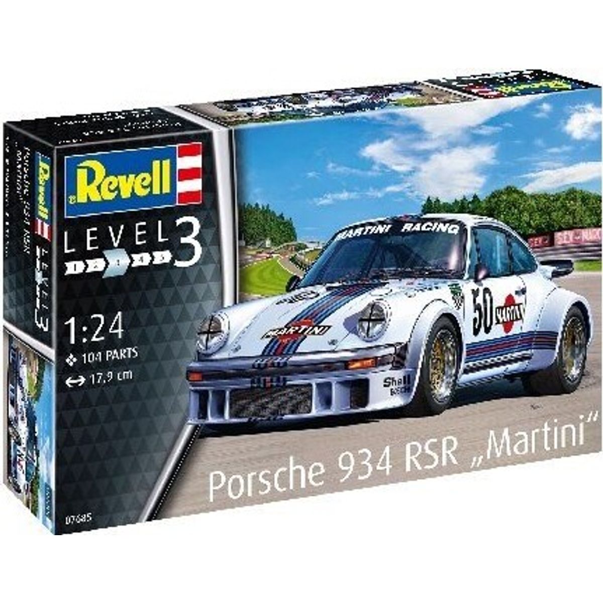 Revell - Porsche 934 Martini Bil Byggesæt - 1:24 - Level 3 - 07685