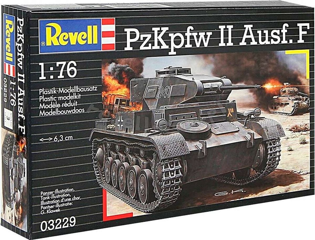 Revell - Pzkpfw Ii Ausf. F Tank Byggesæt - 1:76 - 03229