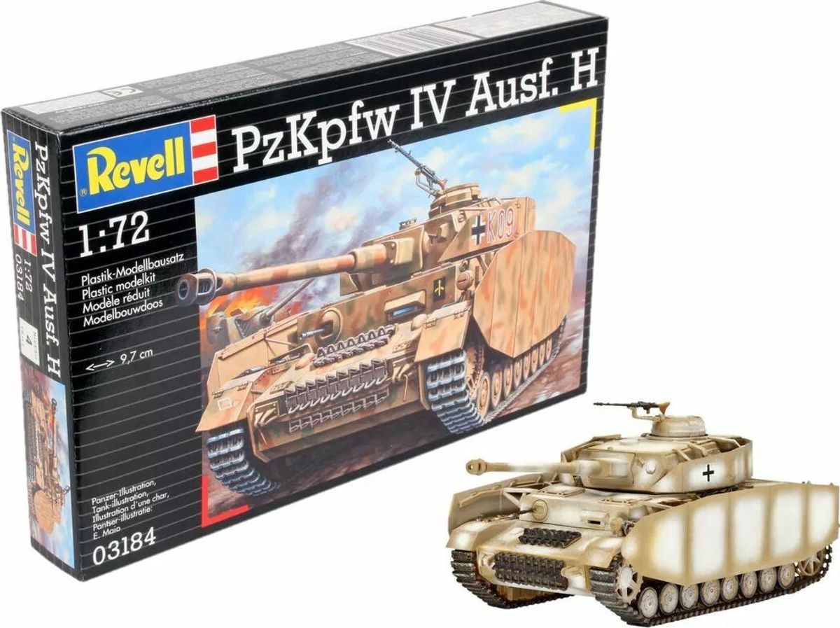 Revell - Pzkpfw. Iv Ausf.h Model Tank Byggesæt - 1:72 - 03184