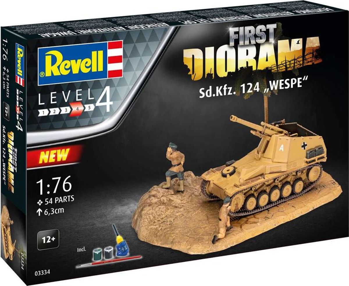 Revell - Sd Kfz 124 Wespe Model Tank - First Diorama - 1:76 - 03334