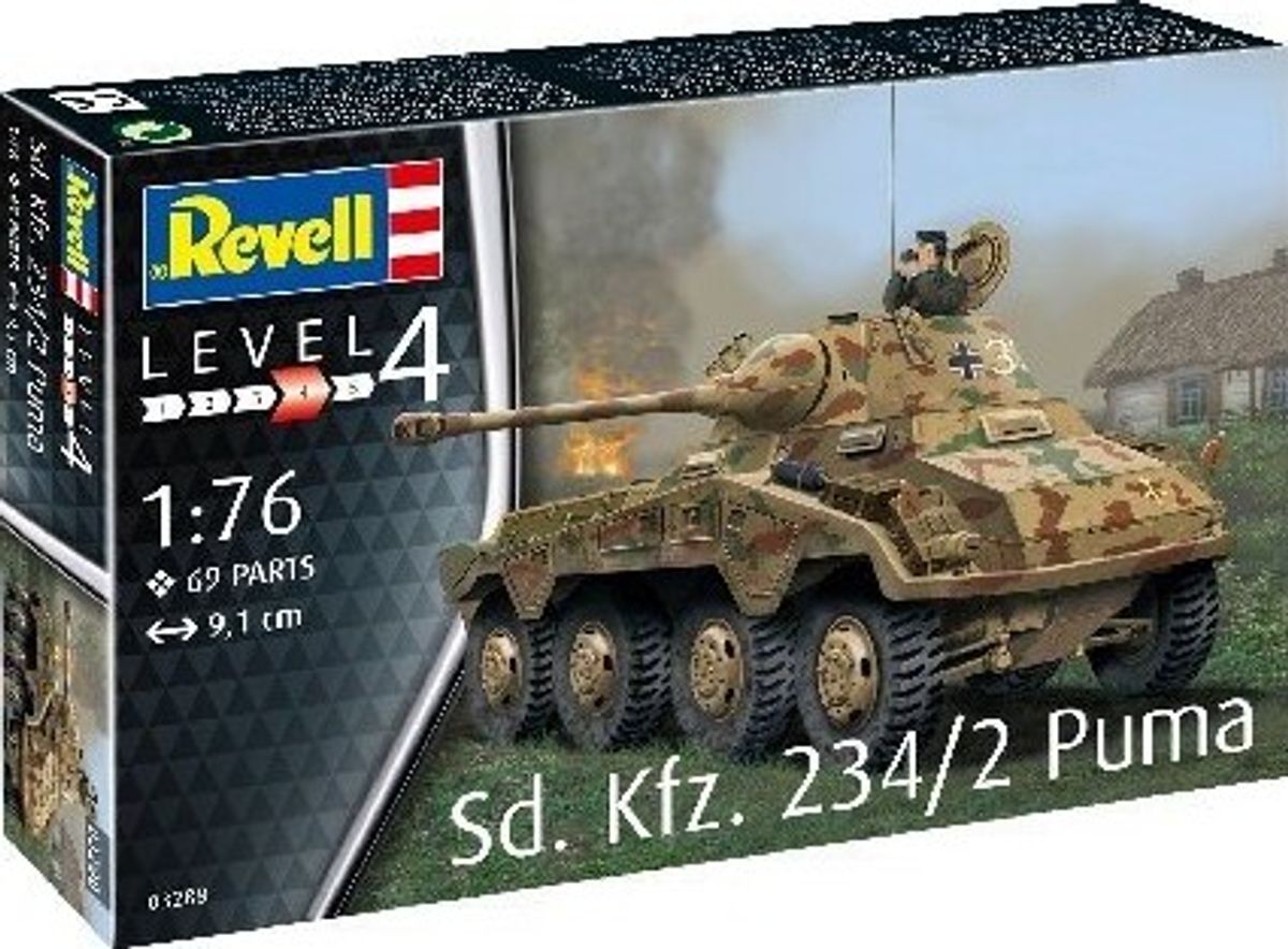 Revell - Sd.kfz. 234/2 Puma Tank Byggesæt - 1:76 - Level 4 - 03288