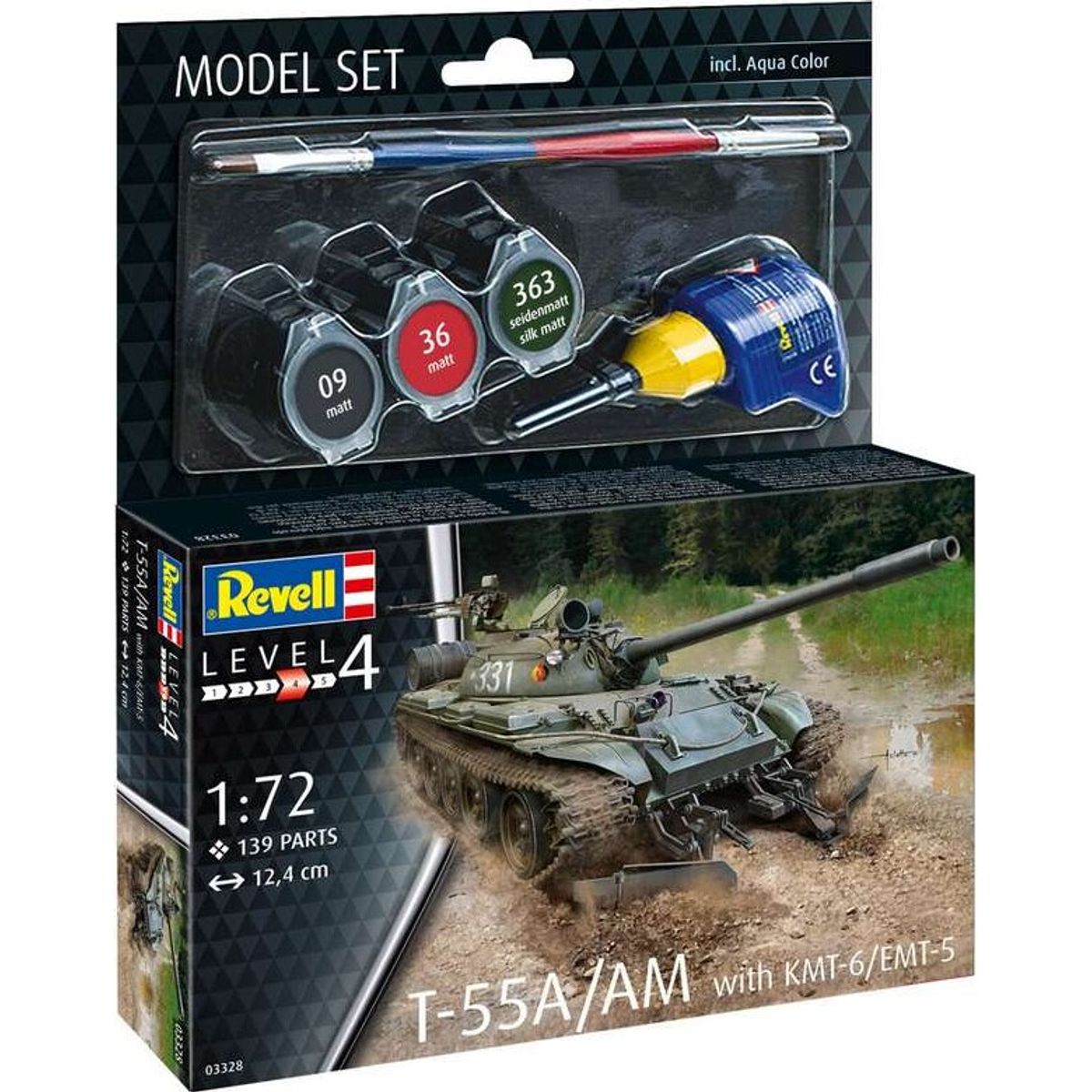 Revell - T-55a/am Tank Byggesæt - 1:72 - Level 4 - 03328