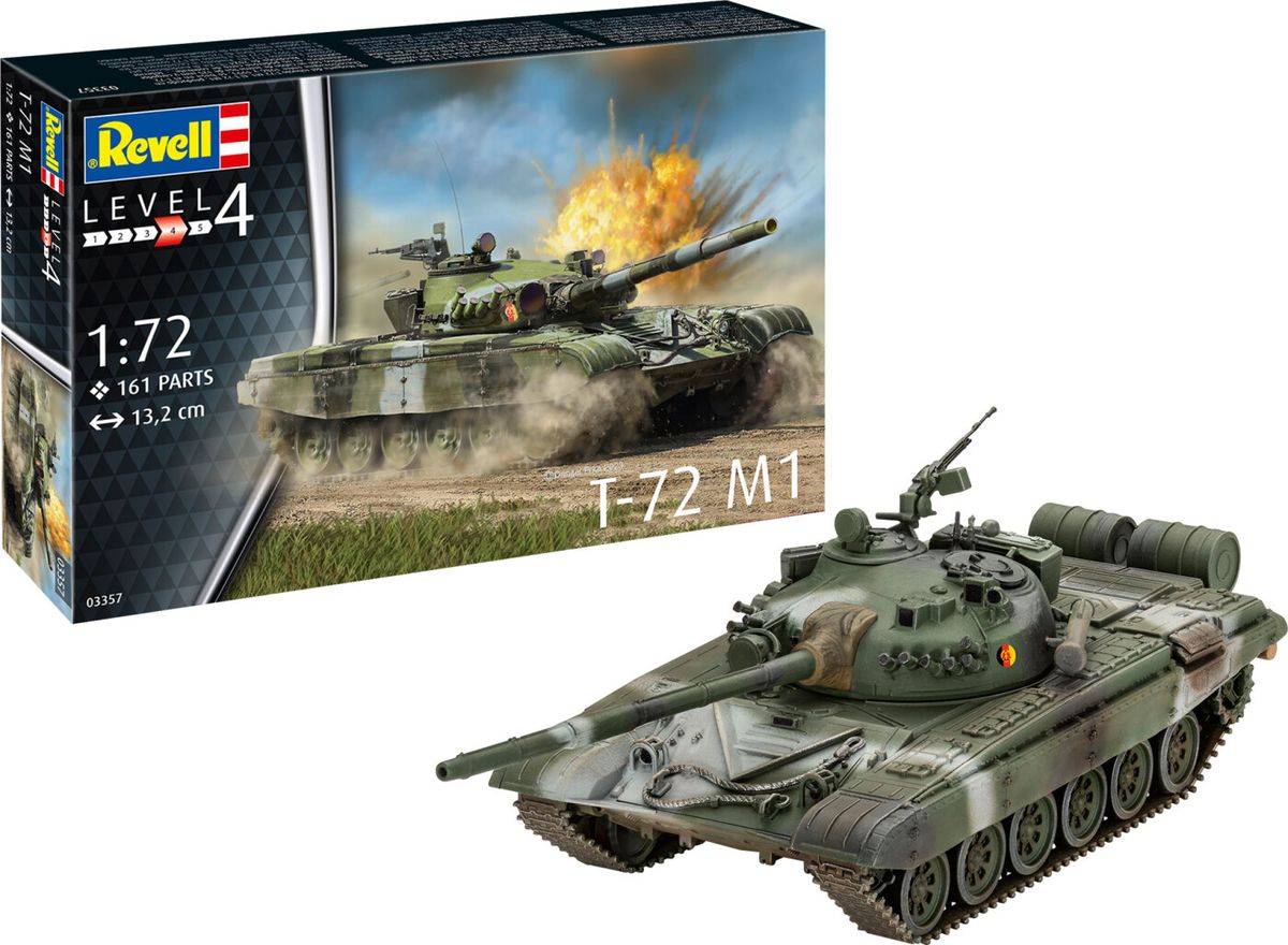 Revell - T-72 M1 Modeltank Byggesæt - 1:72 - Level 4 - 03357