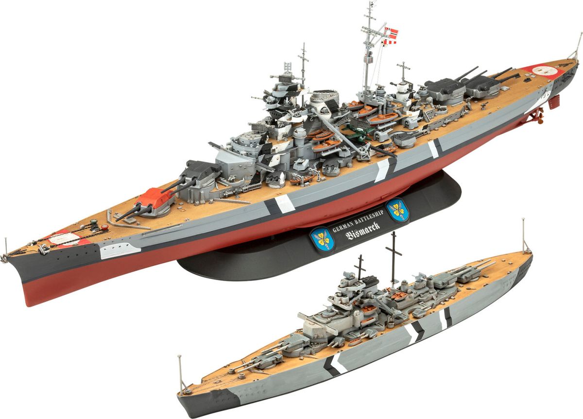 Revell - The Legendary Bismarck Skib Byggesæt - 1:700 + 1:1200 - 2 Stk - 05637