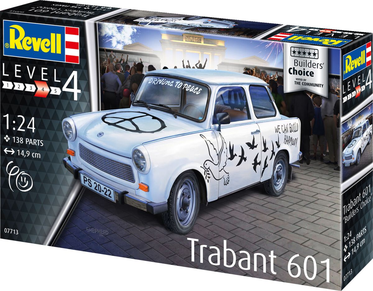 Revell - Trabant 601s Male Byggesæt Modelbil - Level 4 - 67713