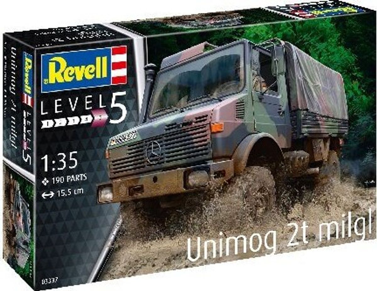 Revell - Unimog 2t Milgl Modelbil Byggesæt - 1:35 - Level 5 - 03337