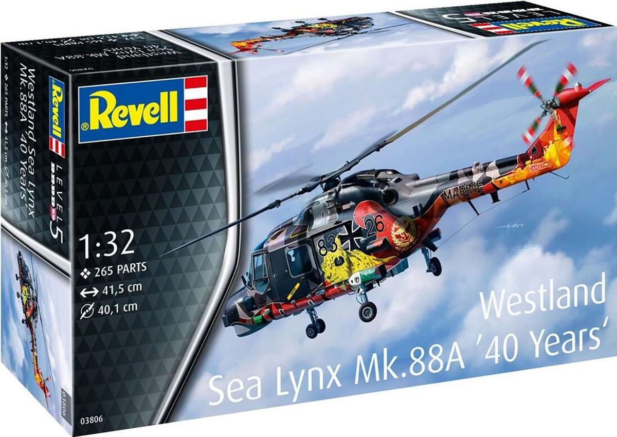 Revell - Westland Sea Lynx Mk 88a 40 år Byggesæt - 1:32 - 03806