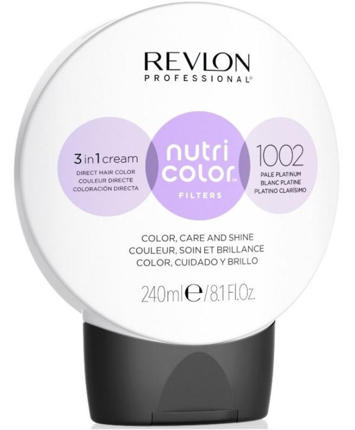 Revlon professional nutri color filters 3in1 cream direct hair color 1002 pale platinum 240ml