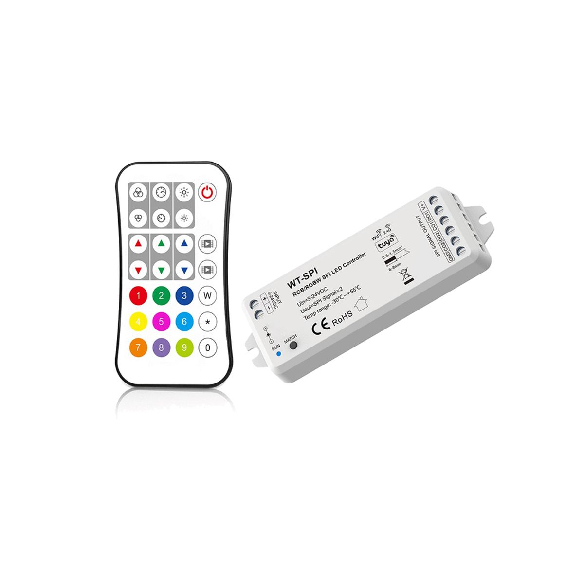 RGBIC controller med fjernbetjening - Tuya Smart Life, RF