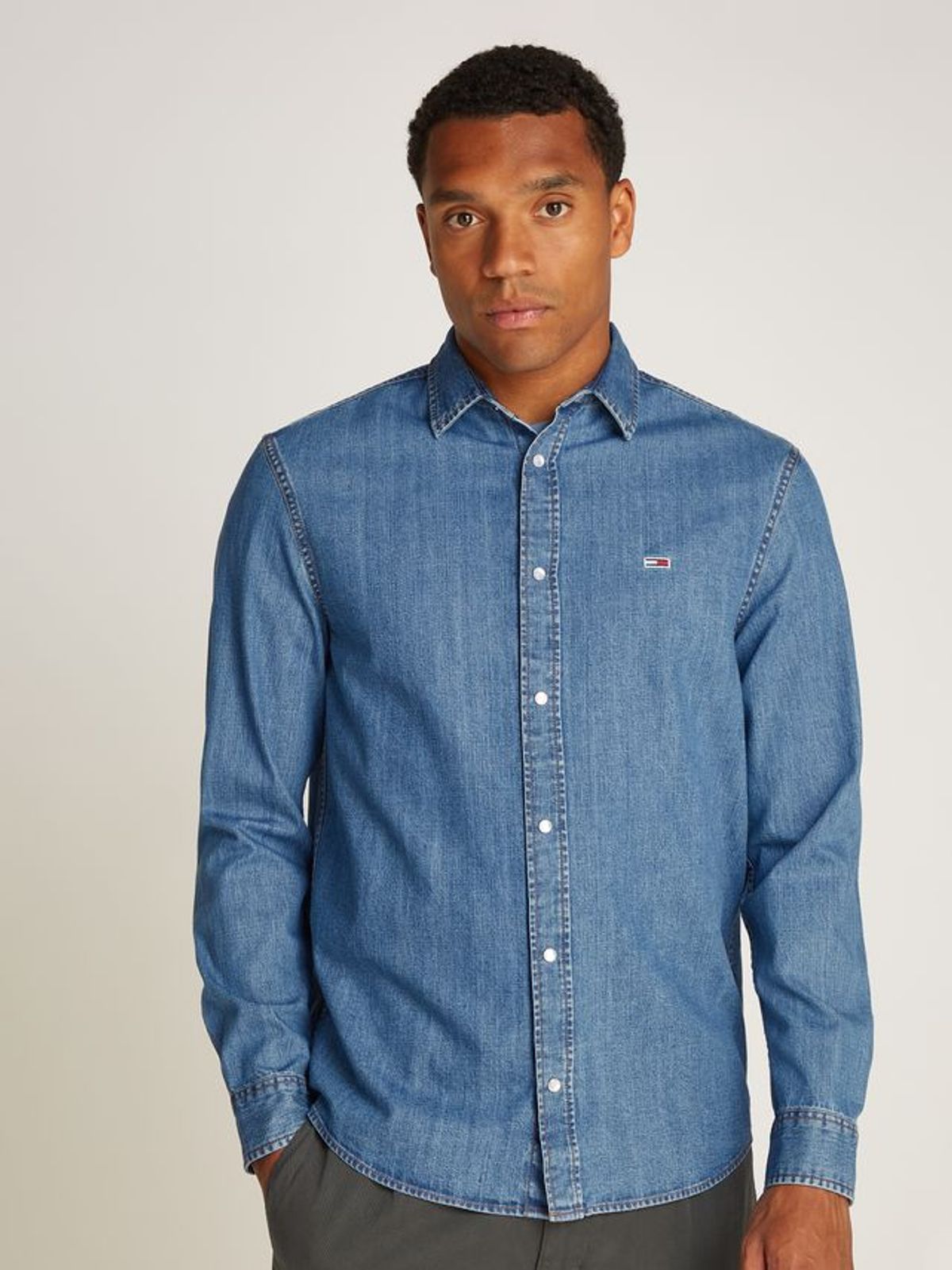 RGLR FIT SHIRT MID BLUE