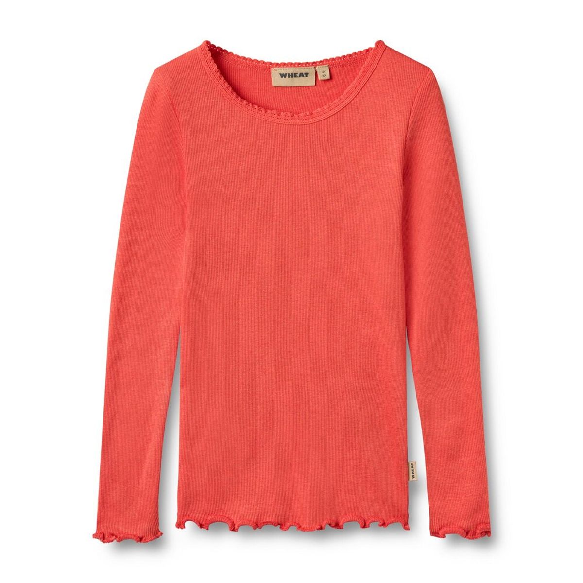 Rib T-shirt langærmet Reese - Candy Red - 110