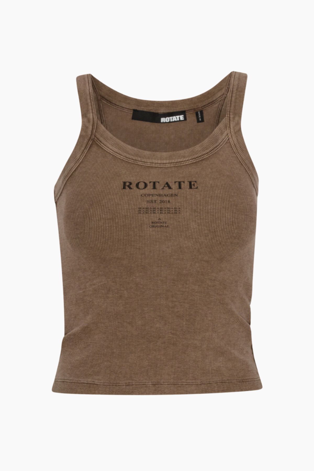 Ribbed Tank Top - Mustang - ROTATE - Brun L