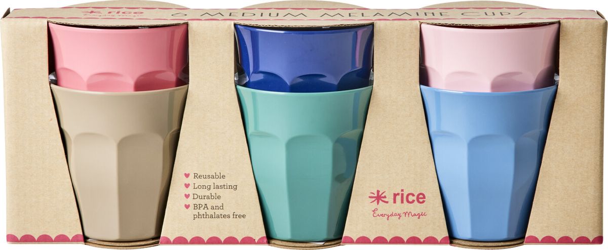 Rice - Melamine Cups - Assorted 'a New York Minute' Colors - Medium