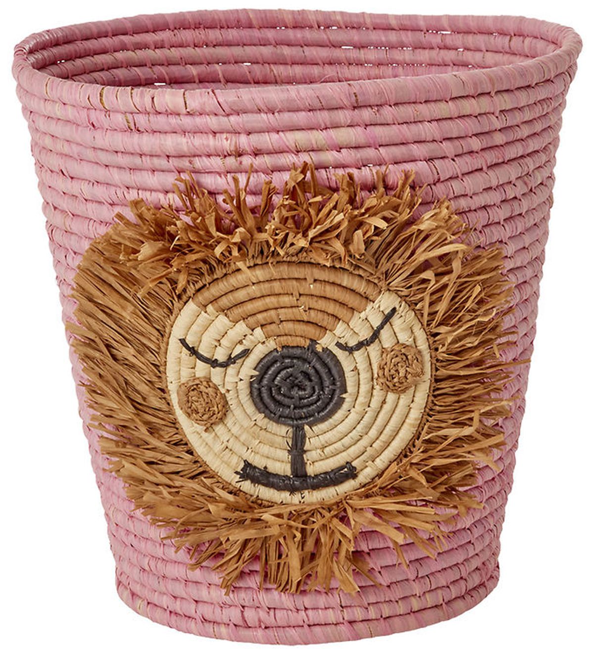 Rice Opbevaringskurv - Raffia/Søgræs - 20x30 cm - Pink/Løve