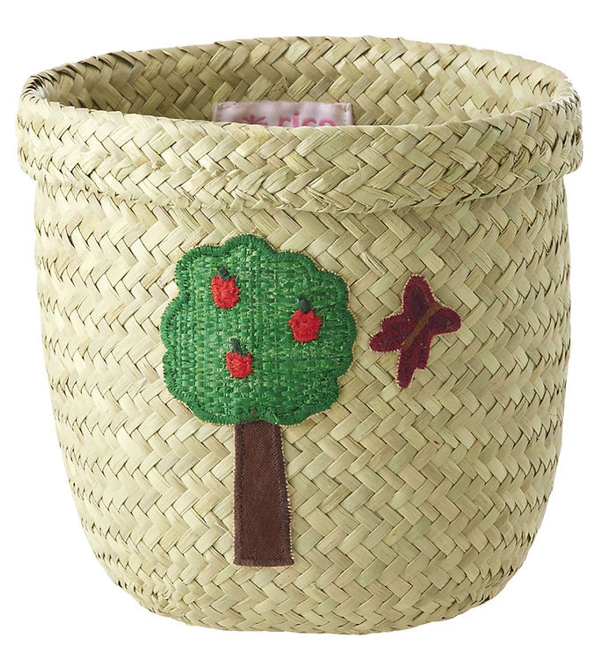 Rice Opbevaringskurv - Raffia/Søgræs - Happy Forest - 15x16 cm -