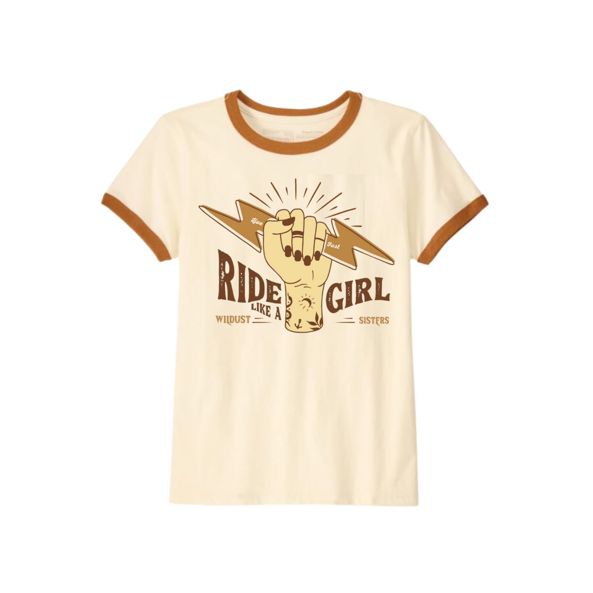 RIDE LIKE A GIRL - Motorcykel t-shirt til damer