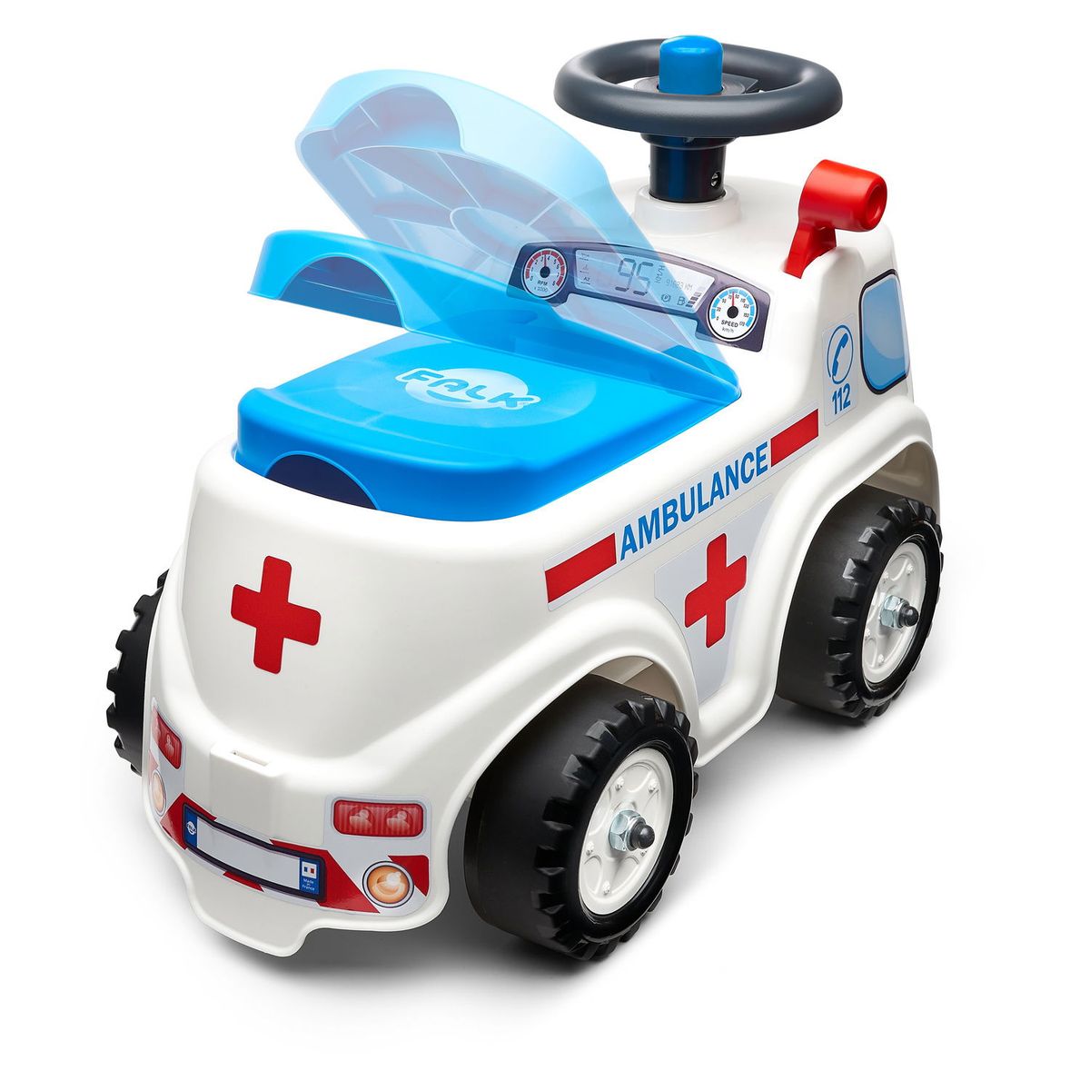 Ride-on ambulance inkl. opbevaringsrum