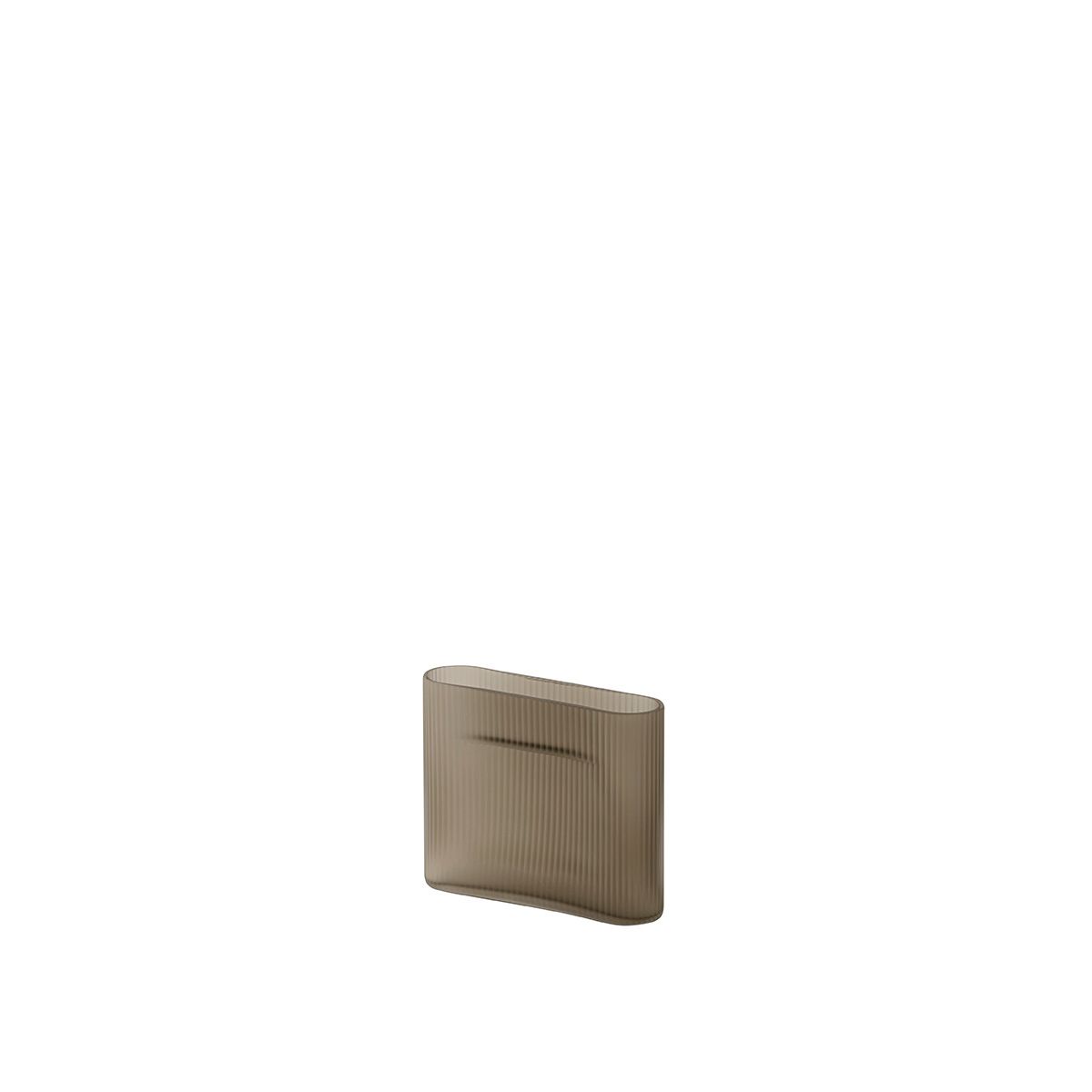 Ridge Vase, taupe frosted glass fra Muuto (H16,5 cm)