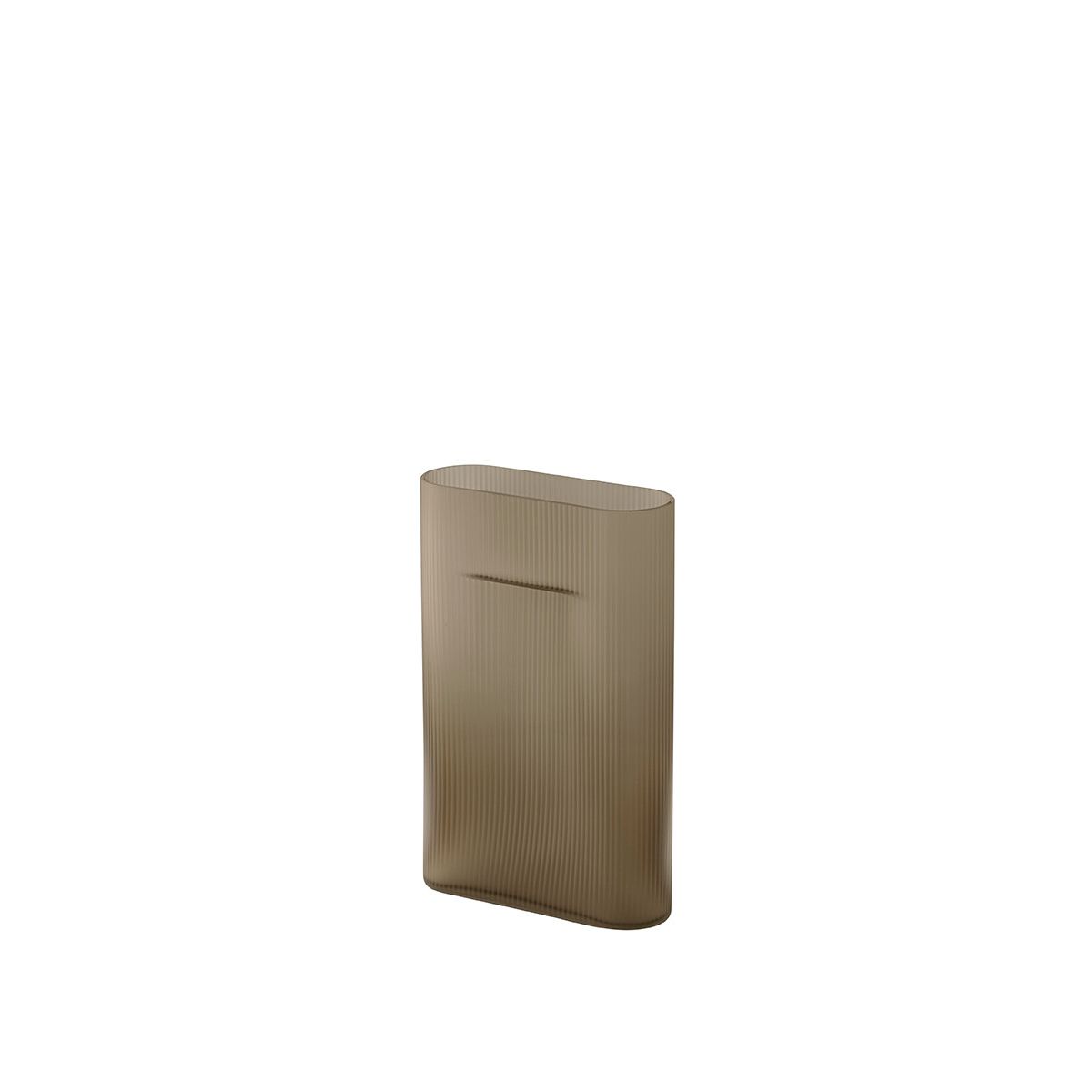 Ridge Vase, taupe frosted glass fra Muuto (H35 cm)