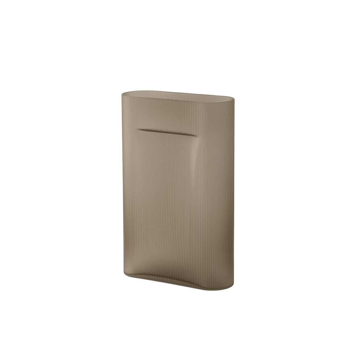 Ridge Vase, taupe frosted glass fra Muuto (H48,5 cm)