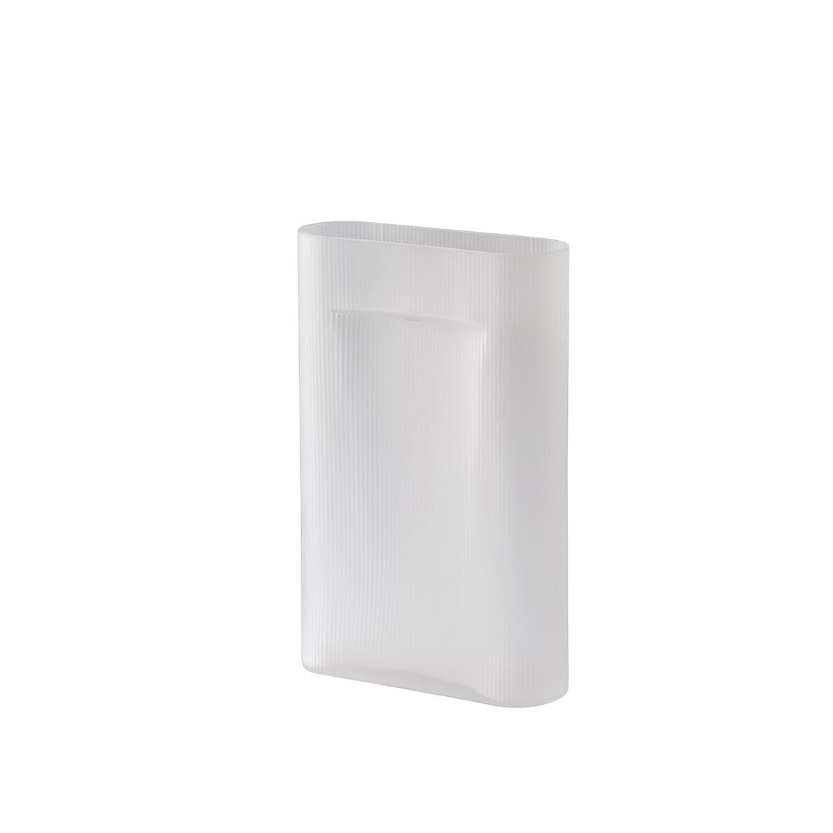 Ridge Vase, white frosted glass fra Muuto (H48,5 cm)