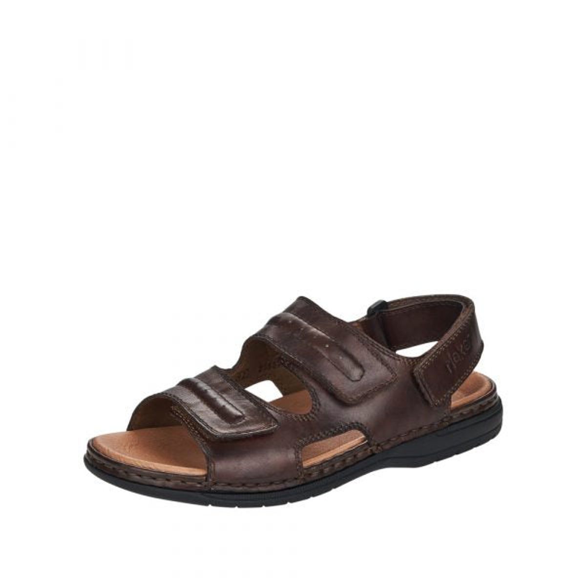 Rieker - Herre sandal m/velcroremme, 46-0169 - Brun - 43