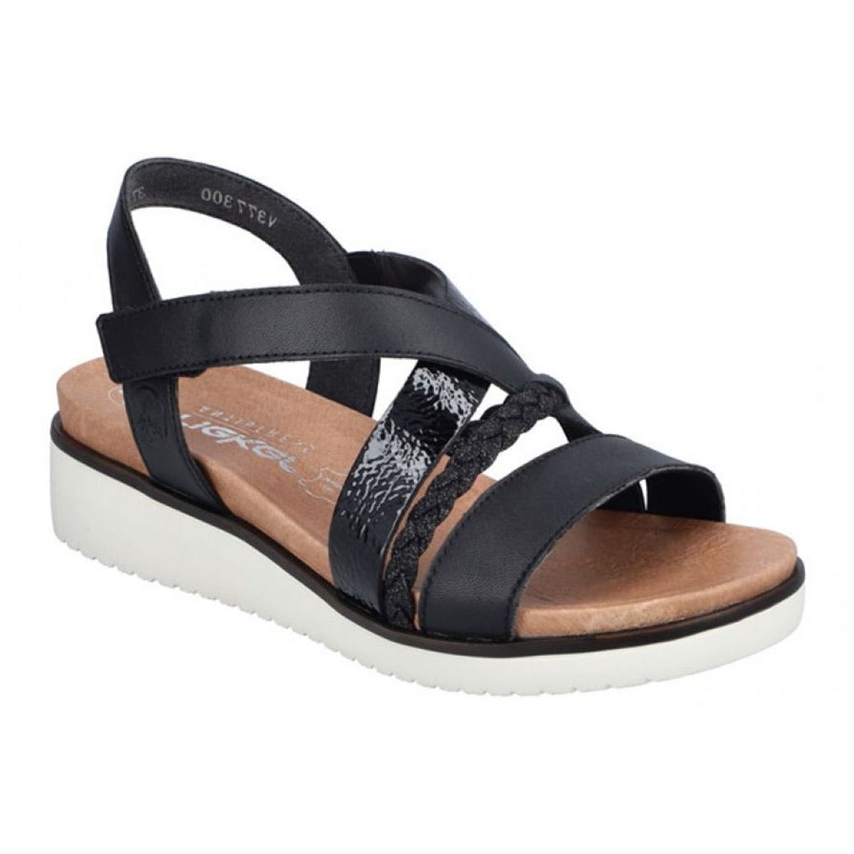 Rieker - Sandal m/fine detaljer, 42-0710 - Sort - 42