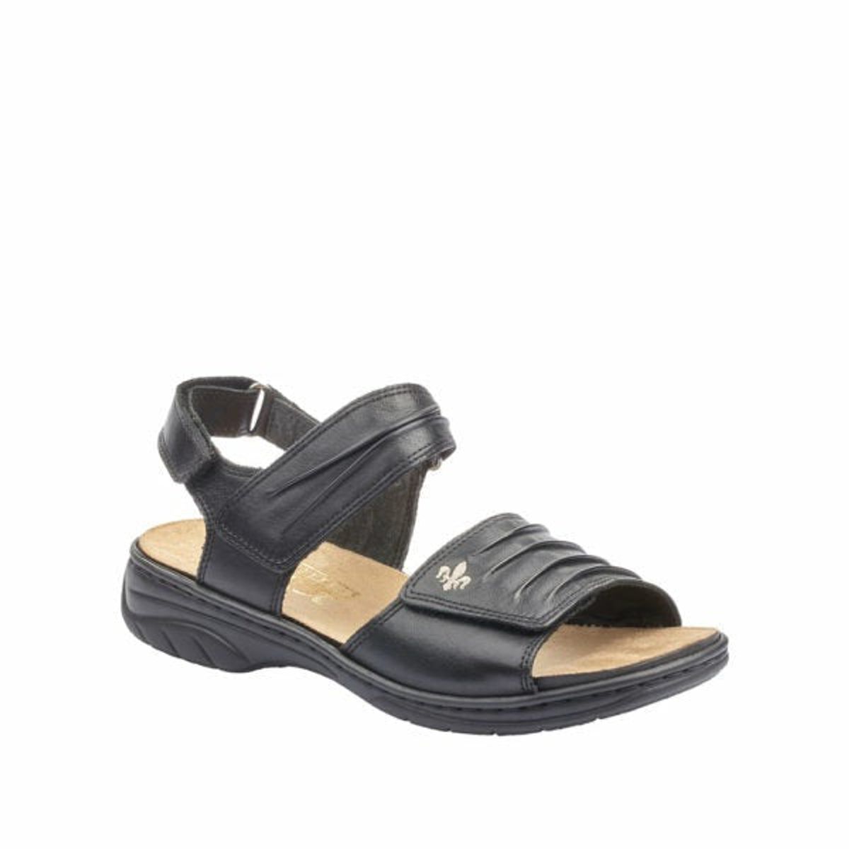 Rieker - Sandal m/velcro, 42-0676 - Sort - 36