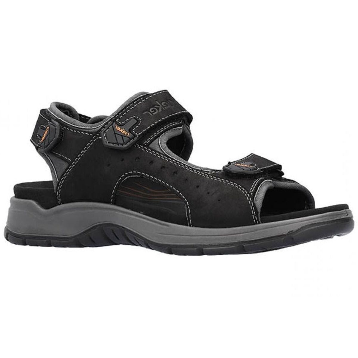 Rieker - Sandal til herrer m/velcro, 46-0186 - Sort - 41