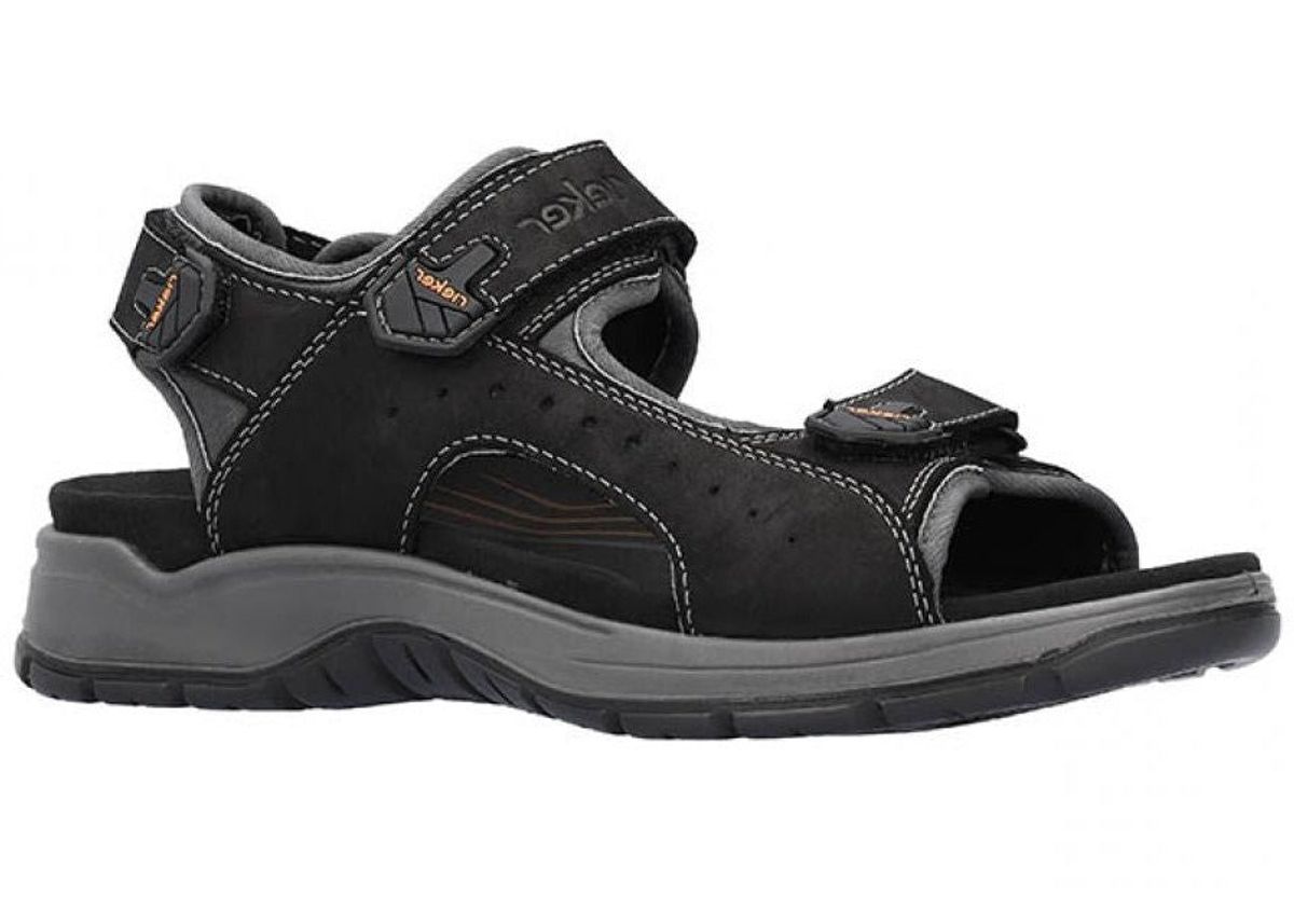 Rieker - Sandal til herrer m/velcro, 46-0186 - Sort - 42