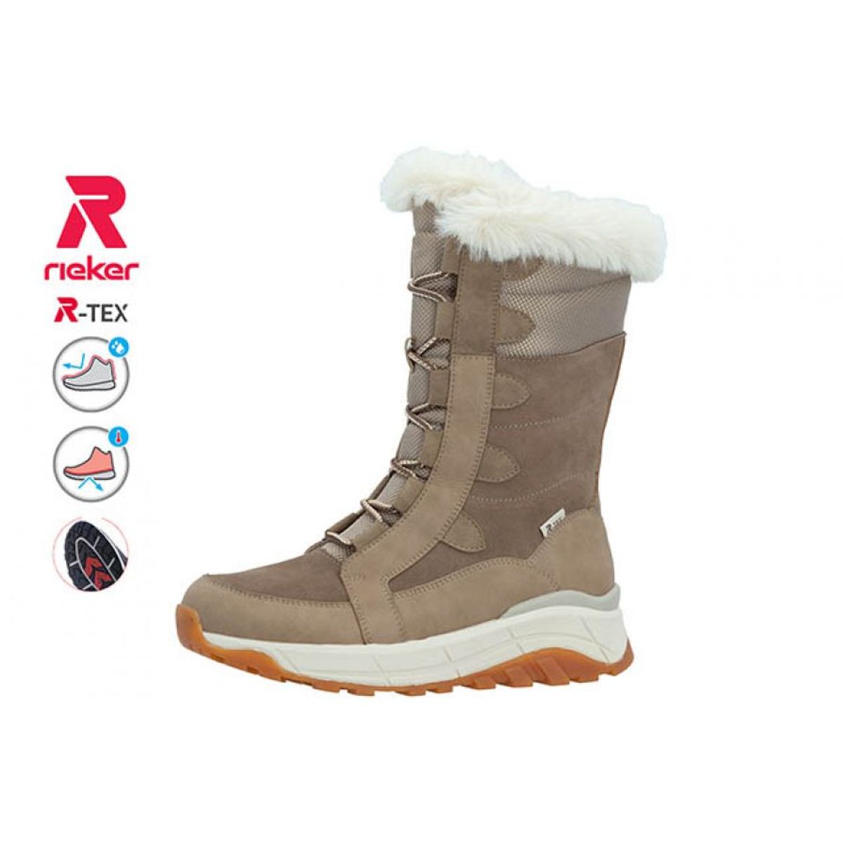 Rieker - Vinterstøvle - 52-0954 - Beige - 42