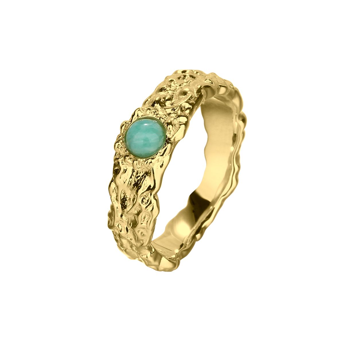 Ring | AMAZONIT MILA RING GOLD Str. 10/62