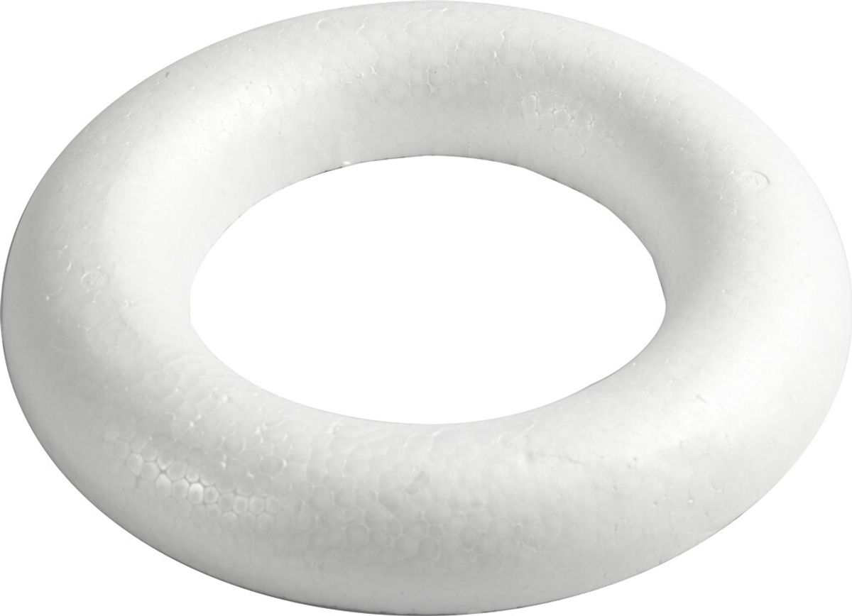 Ring Med Flad Bagside - ø 25 Cm - Tykkelse 30 Mm - Hvid - 1 Stk.